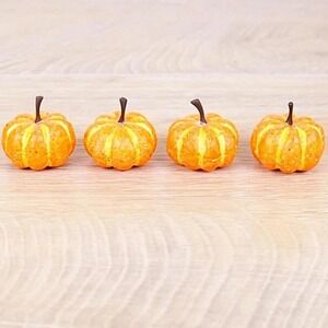 Miniature Artificial Pumpkins - 1.25 inch Minis - Fall Crafts‎ - Set of 4